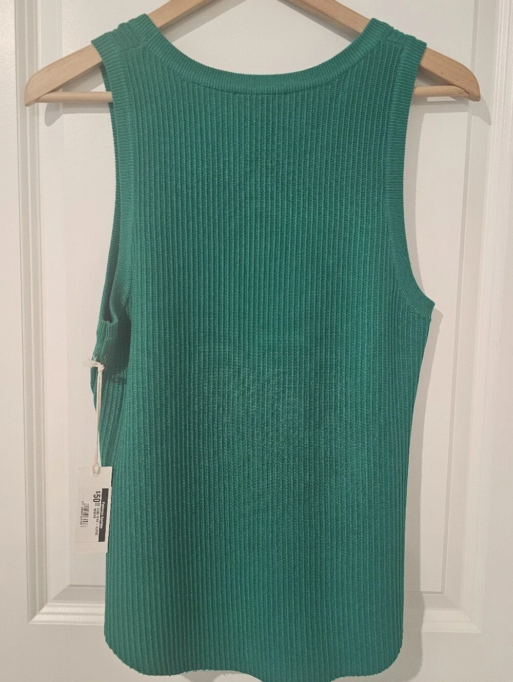 Green Ribbed Tank Top, Size Medium - Picture 2 of 2